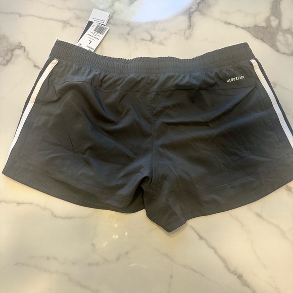 Adidas Dark Gray Sports Shorts with White Stripes - Picture 3 of 3